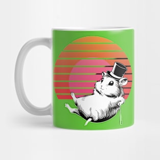 Cute retro hamster vintage sunset hat Mug